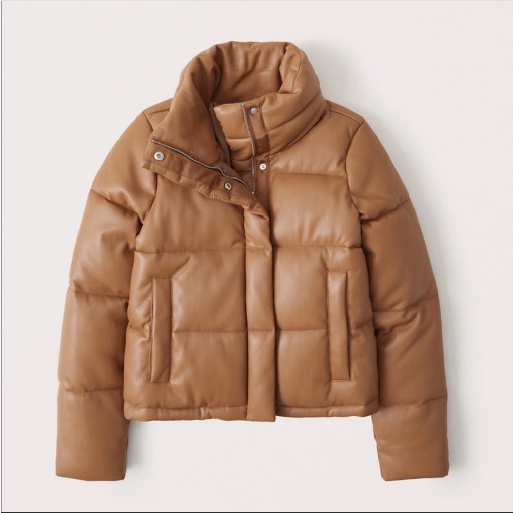 Abercrombie vegan leather puffer